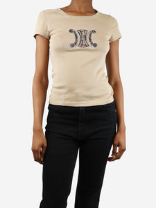 Celine Neutral embroidered t-shirt - size S