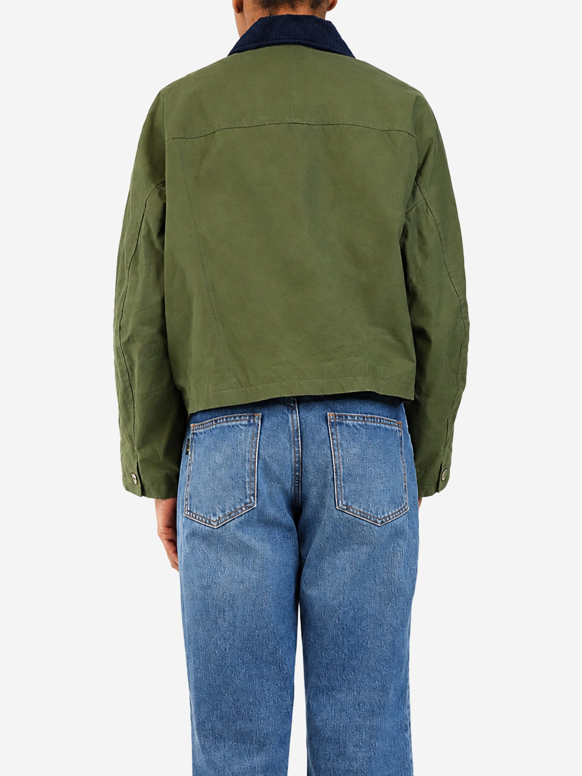 Army green cropped jacket with cord collar - size UK 8 Coats & Jackets A.P.C. 