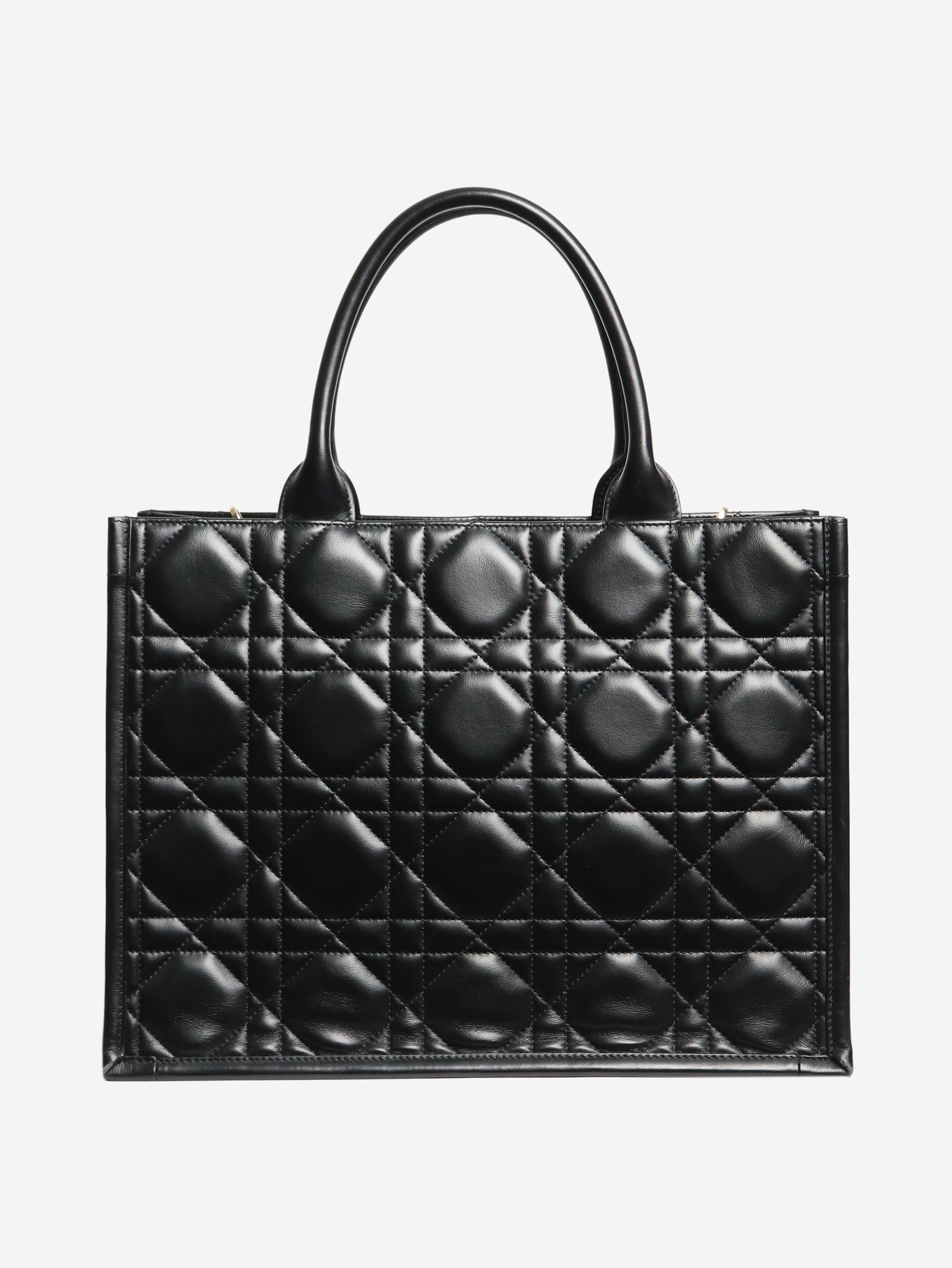 Black medium 2003 cannage quilted leather book tote - size Tote Bags Christian Dior 