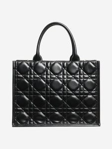 Christian Dior Black medium 2003 cannage quilted leather book tote