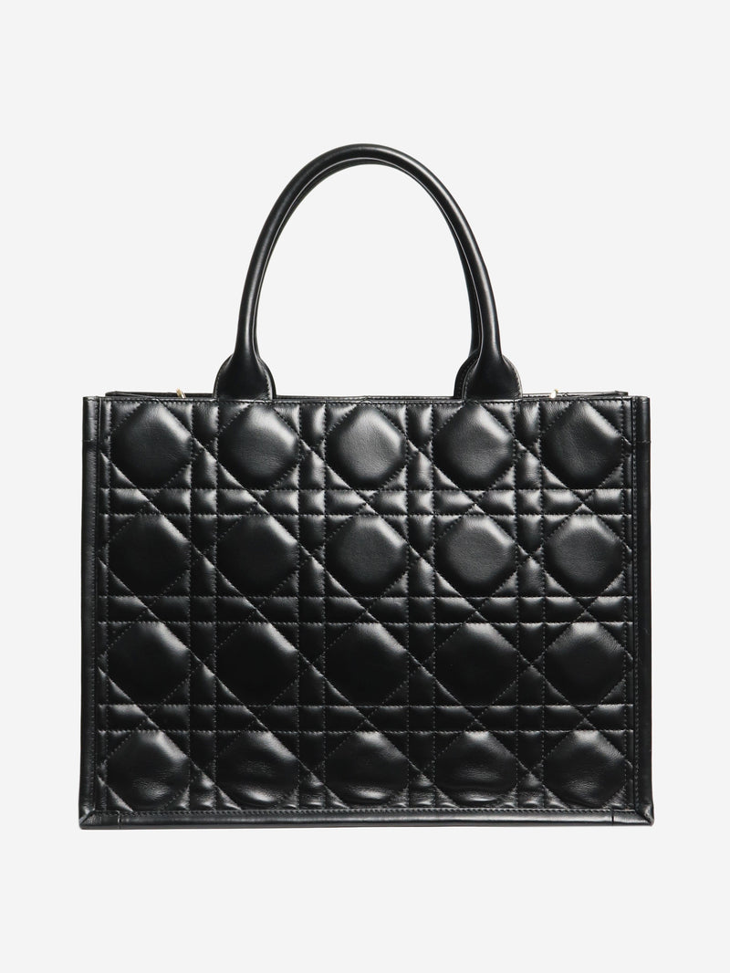 Black medium 2003 cannage quilted leather book tote - size Tote Bags Christian Dior 