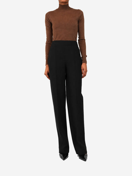 Black wool-blend trousers - size UK 6 alternate image