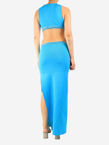 Blue knit open-back dress - size M Dresses Galvan London 