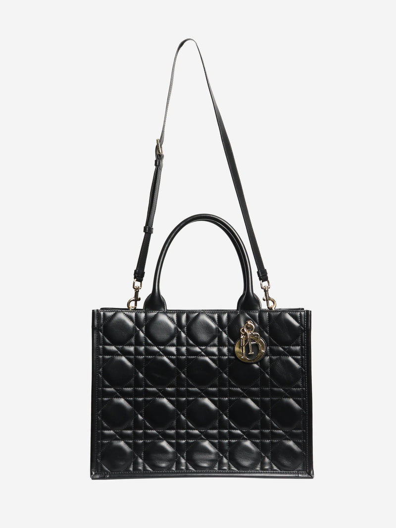 Black medium 2003 cannage quilted leather book tote - size Tote Bags Christian Dior 