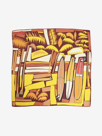 Brown and yellow Sea, Surf & Fun silk scarf Scarves Hermes 