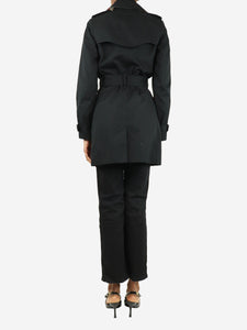 Burberry Black belted mid-length trench coat - size UK 6