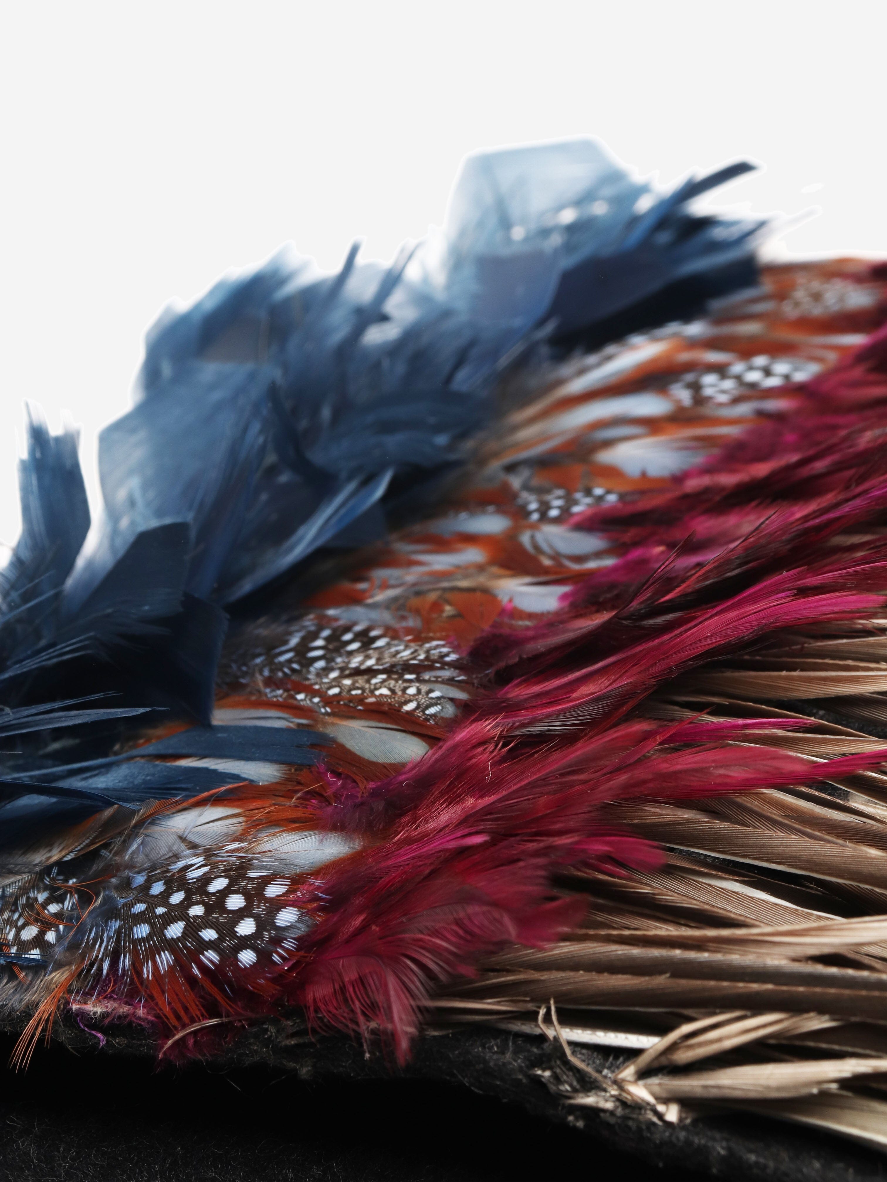 Multicolour large feathered wristlet clutch bag Clutch bags Marni 