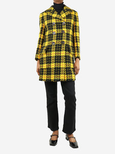 Miu Miu Yellow double-breasted plaid coat - size UK 6