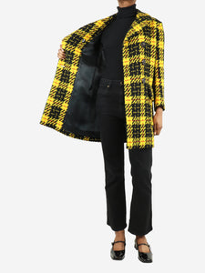 Miu Miu Yellow double-breasted plaid coat - size UK 6