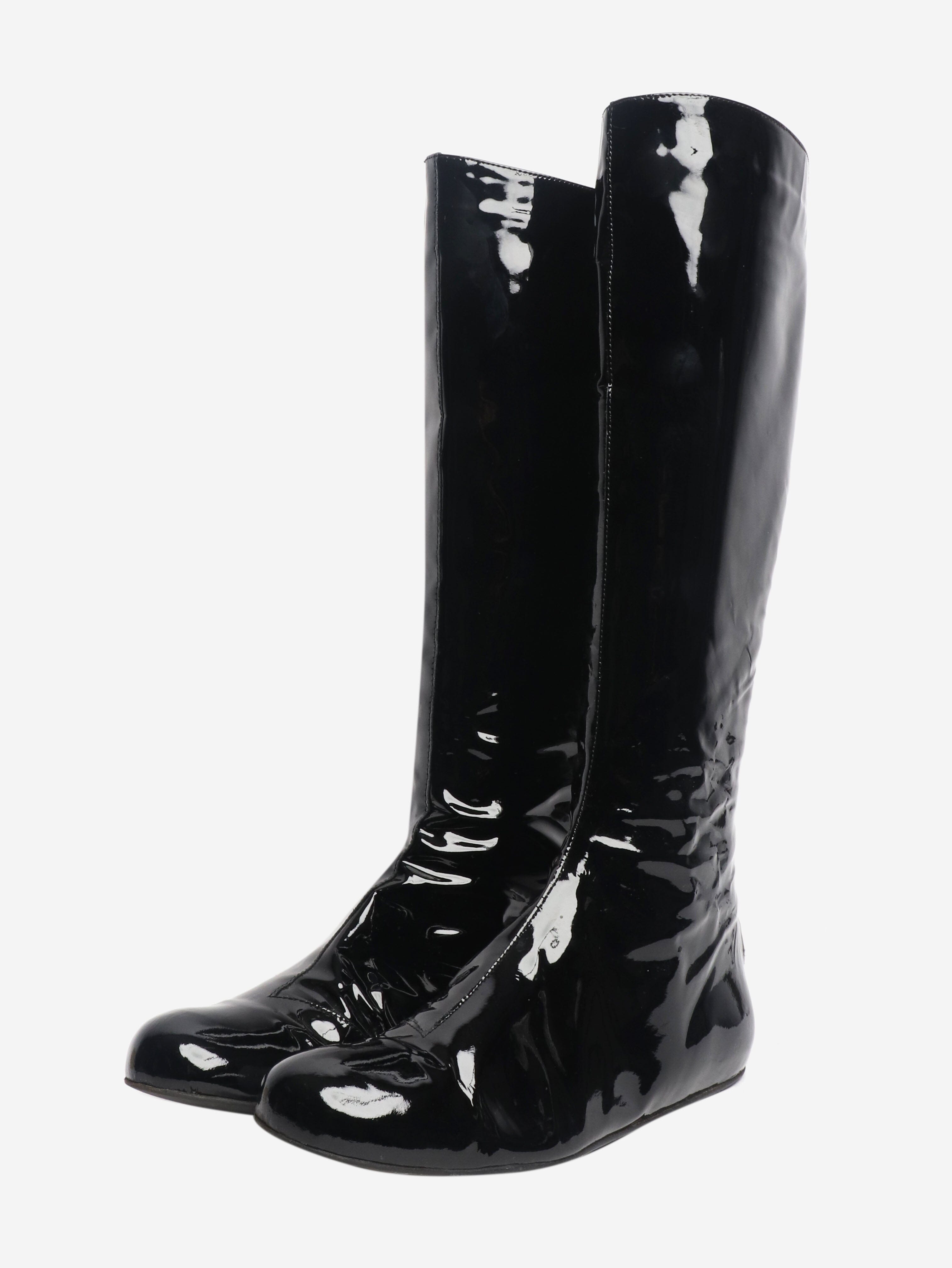 Black patent boots - size UK 5.5 Boots Lanvin 
