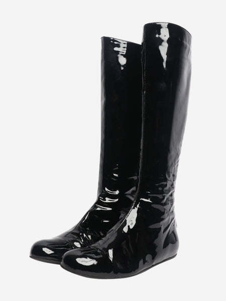 Black patent boots - size UK 5.5 alternate image
