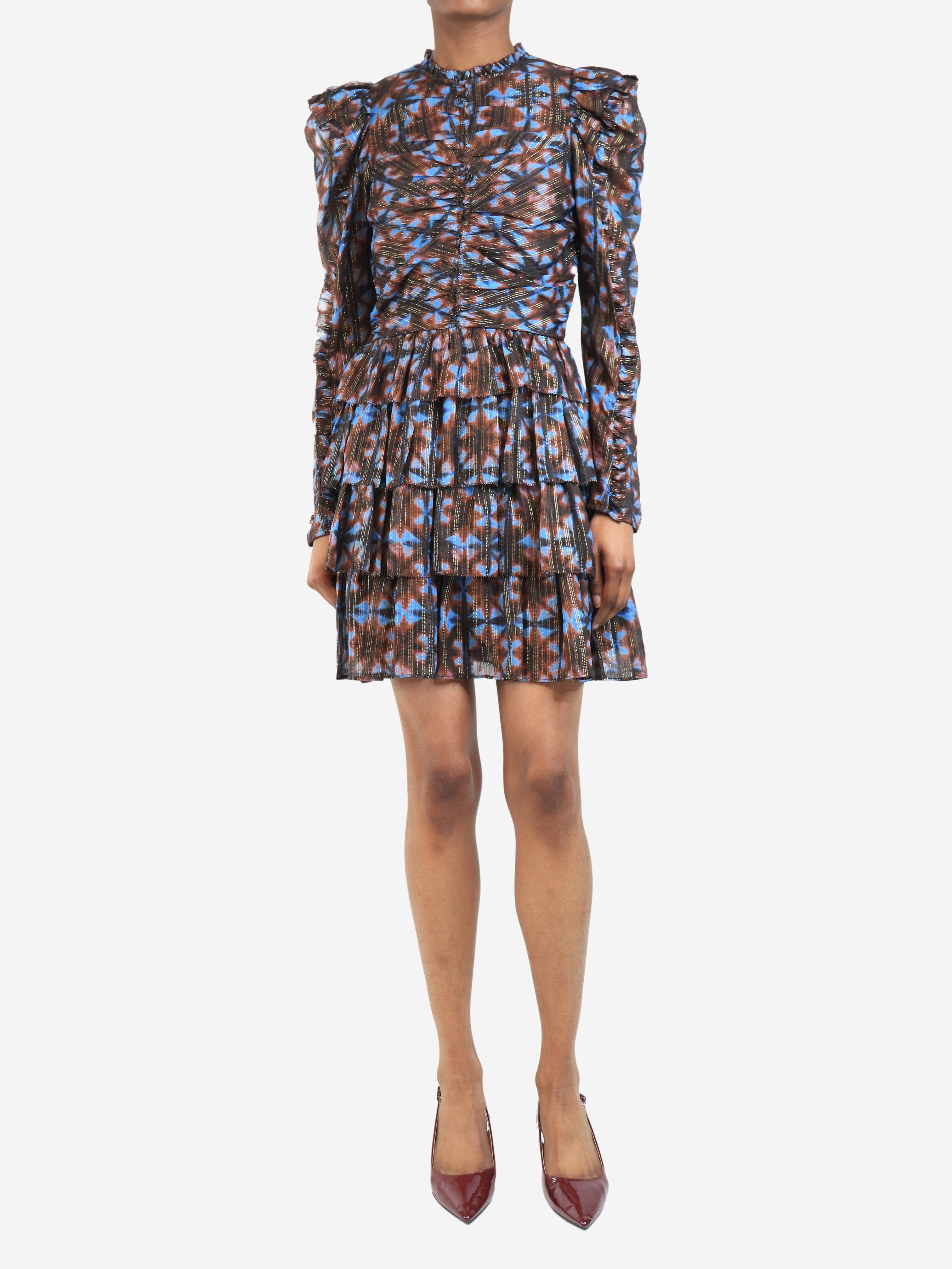 Multicolour lurex chiffon midi dress - size UK 6 Dresses Ulla Johnson 