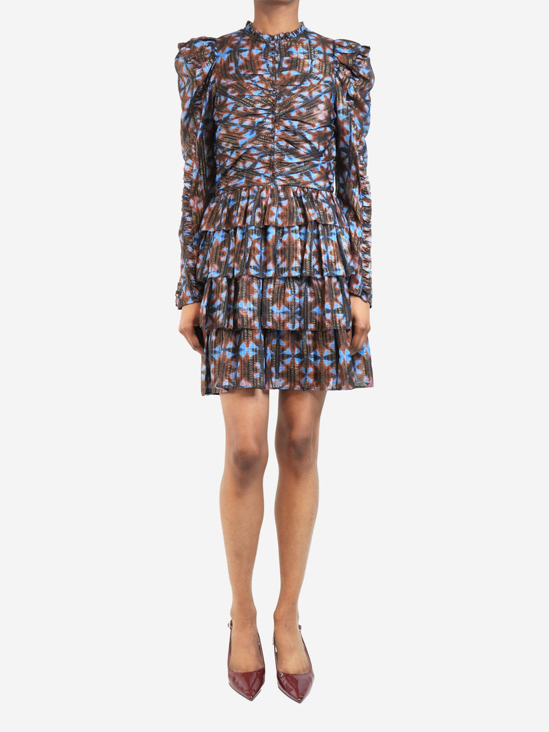 Multicolour lurex chiffon midi dress - size UK 6 Dresses Ulla Johnson 