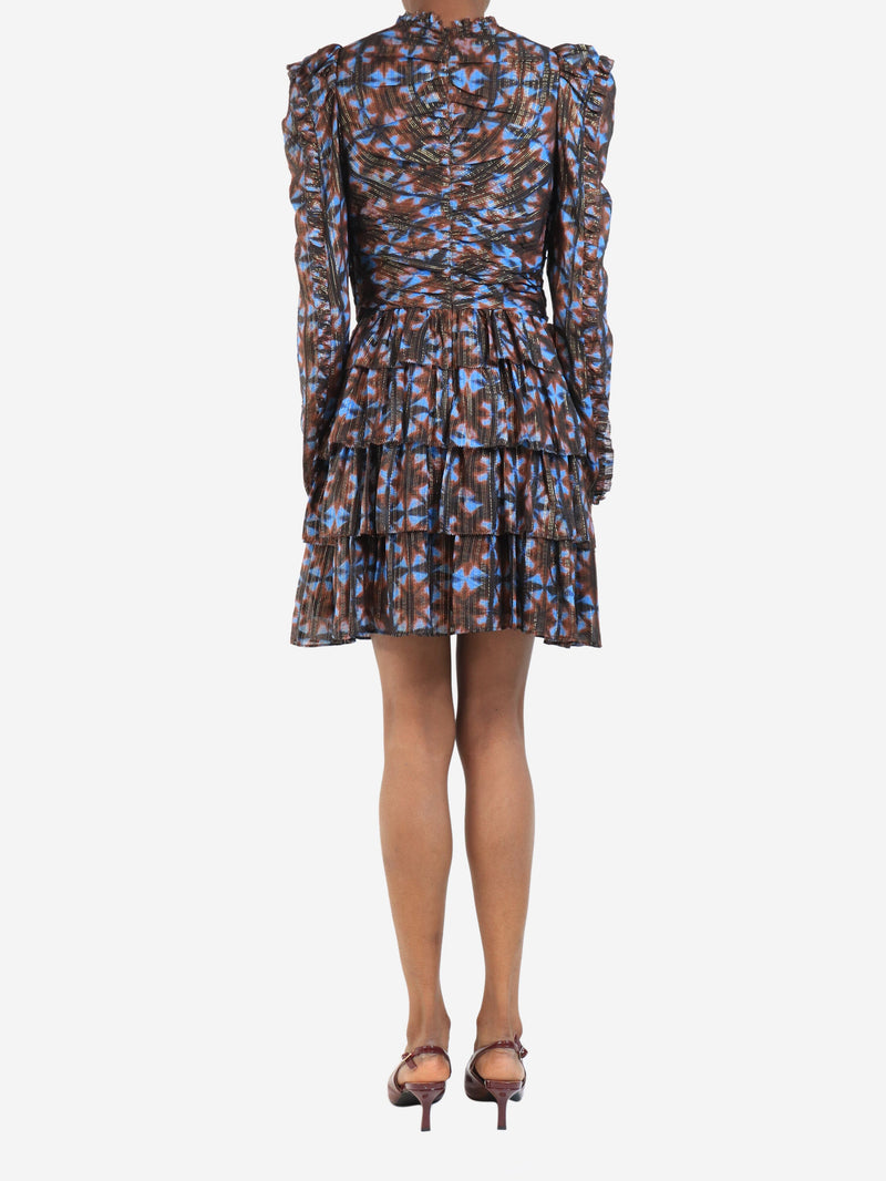 Multicolour lurex chiffon midi dress - size UK 6 Dresses Ulla Johnson 
