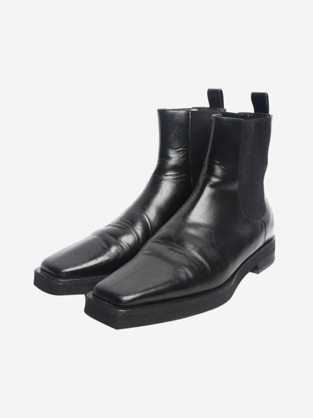 Black Chelsea leather ankle boots - size EU 38 alternate image