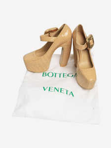 Bottega Veneta Bottega Veneta Beige patent snake effect platform heels - size EU 39 (UK 6)