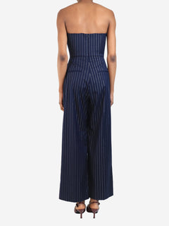 Navy blue pinstripe strapless jumpsuit - size UK 8 Jumpsuits Alex Perry 