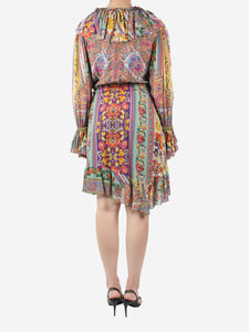 Etro Multi long-sleeved crewneck dress - size UK 12