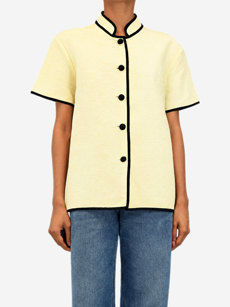 Yellow mandarin shirt - size S Tops Liberowe 