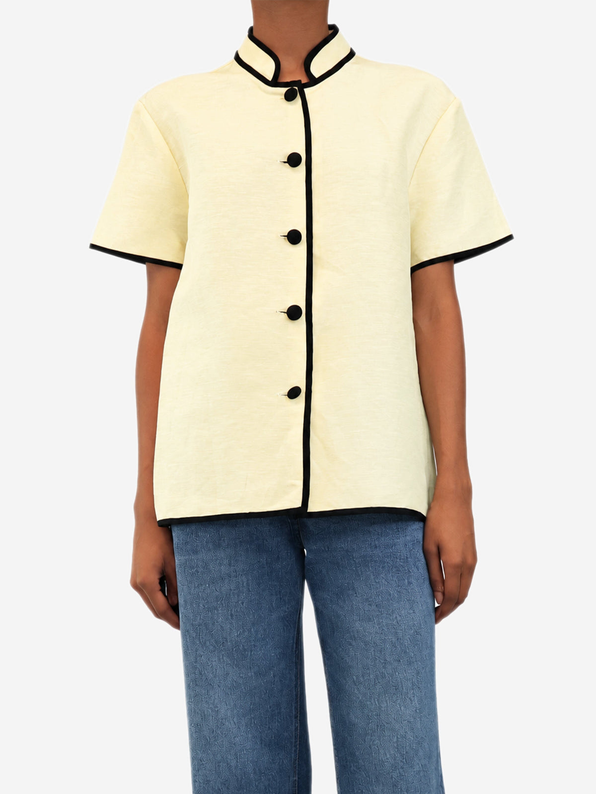 Yellow mandarin shirt - size S Tops Liberowe 