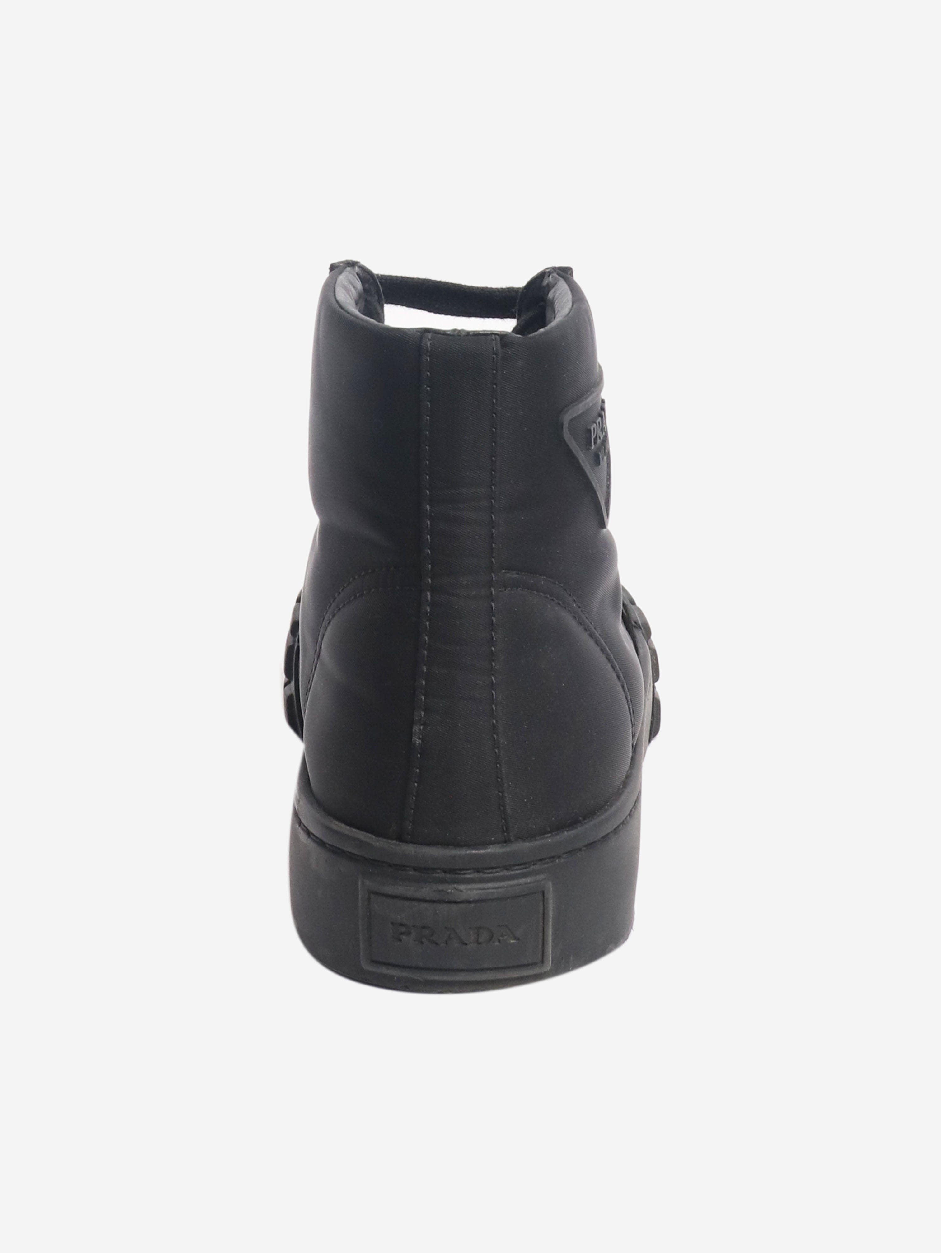 Black Cassetta Wheel high-top trainers - size EU 39 Trainers Prada 