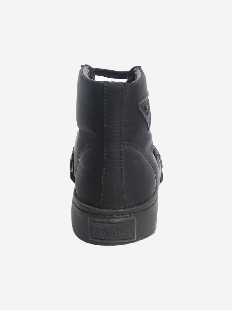 Black Cassetta Wheel high-top trainers - size EU 39 Trainers Prada 