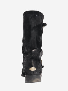 Black distressed effect suede boots - size EU 39 (UK 6) Boots Jimmy Choo 