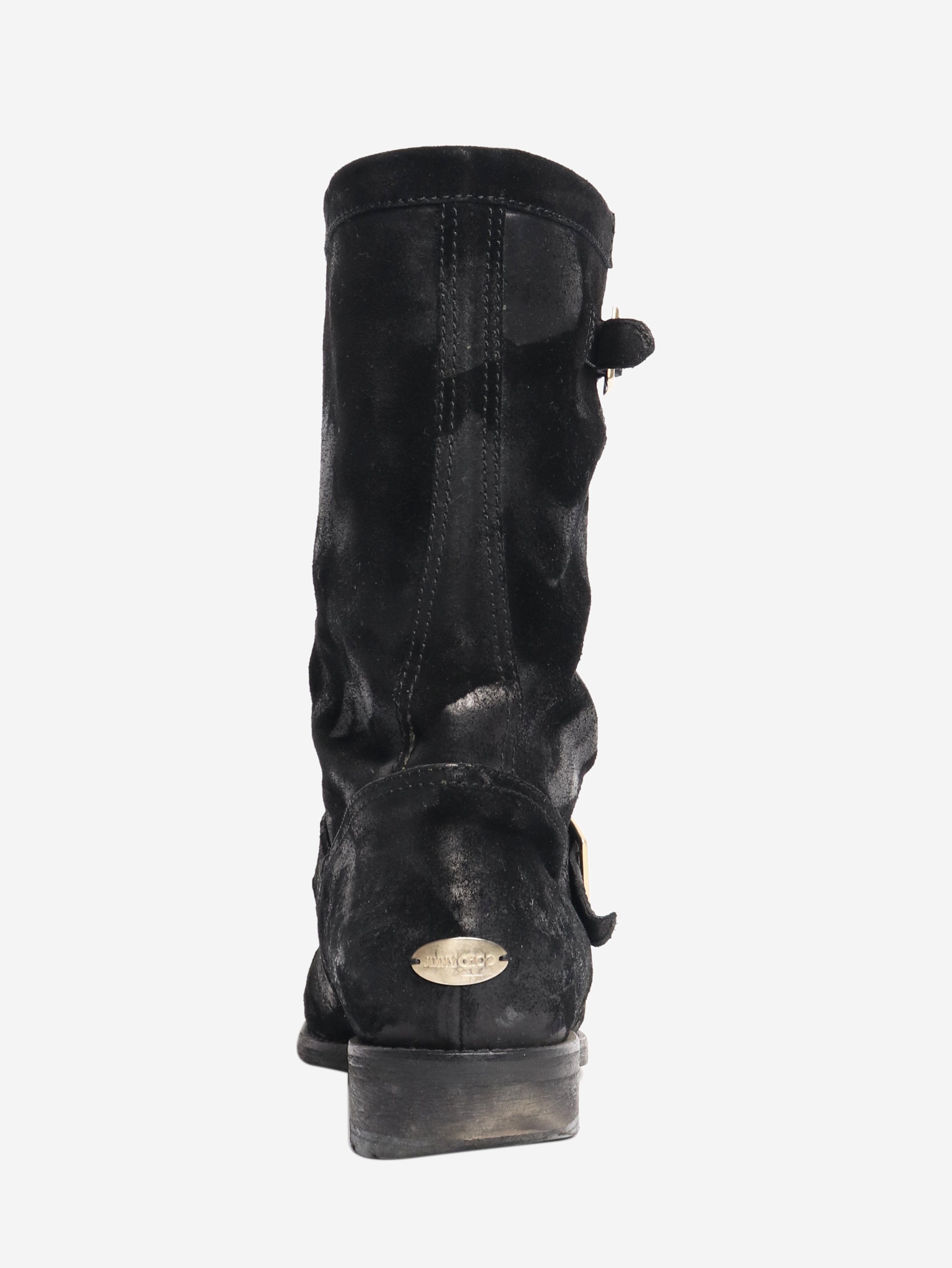 Black distressed effect suede boots - size EU 39 (UK 6) Boots Jimmy Choo 
