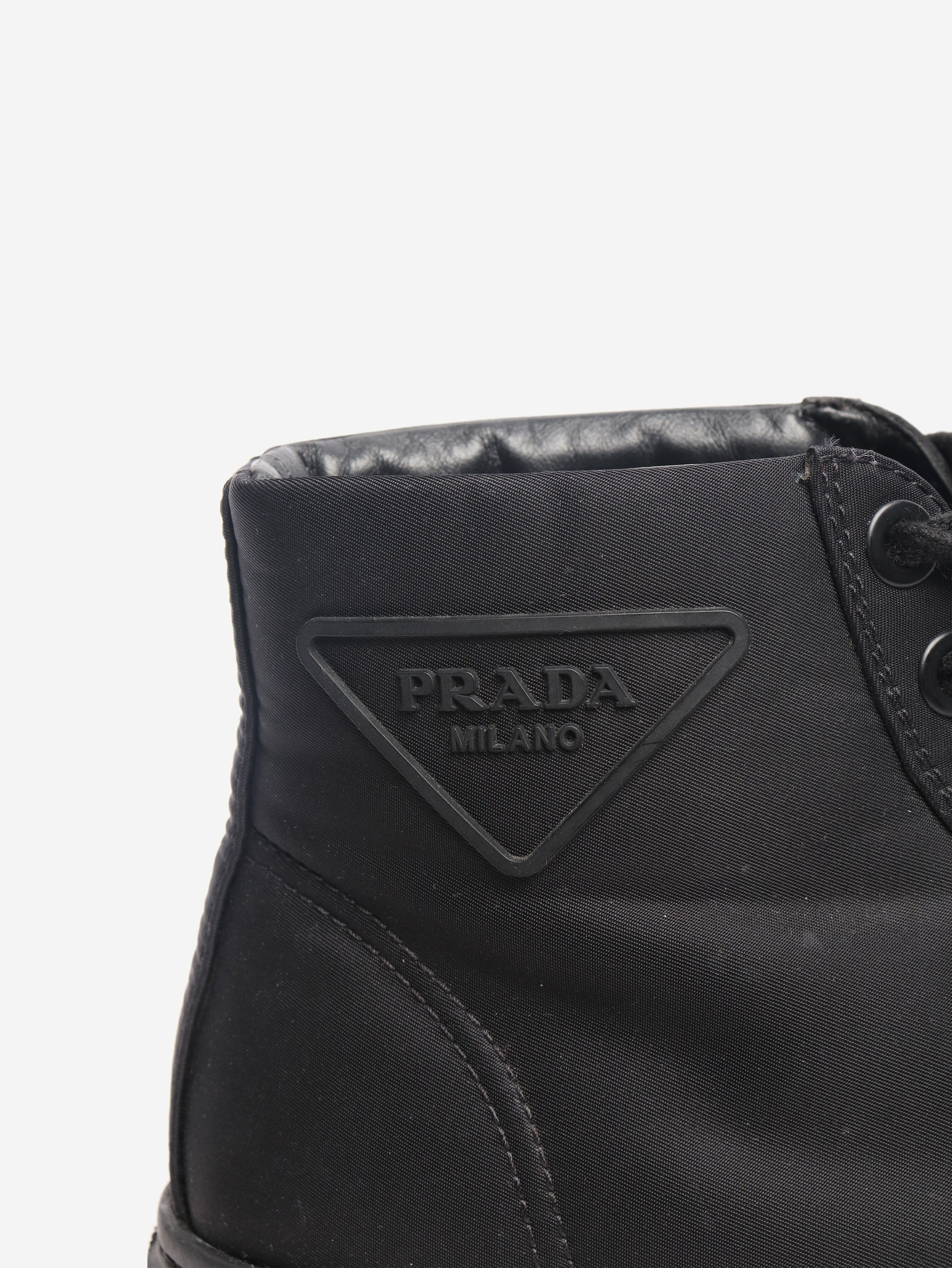Black Cassetta Wheel high-top trainers - size EU 39 Trainers Prada 