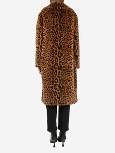 Stand Studio Brown Fanny faux fur leopard print coat - size UK 6