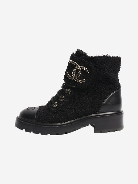 Black lurex-tweed boots - size EU 38.5 product image