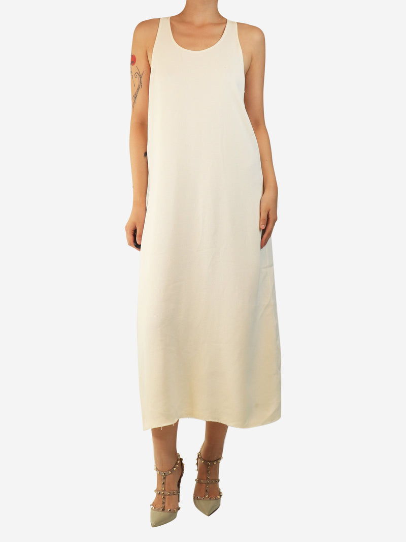 Cream sleeveless textured midi dress - size UK 8 Dresses Toteme 
