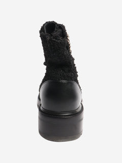 Black lurex-tweed boots - size EU 38.5 Boots Chanel 