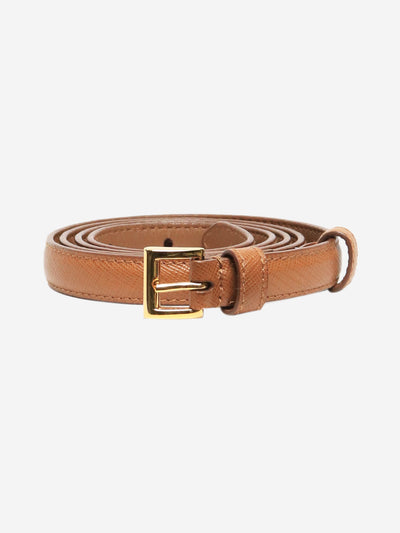 Brown Saffiano leather skinny belt Belts Prada 
