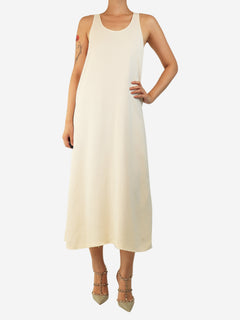 Cream sleeveless textured midi dress - size UK 8 Dresses Toteme 