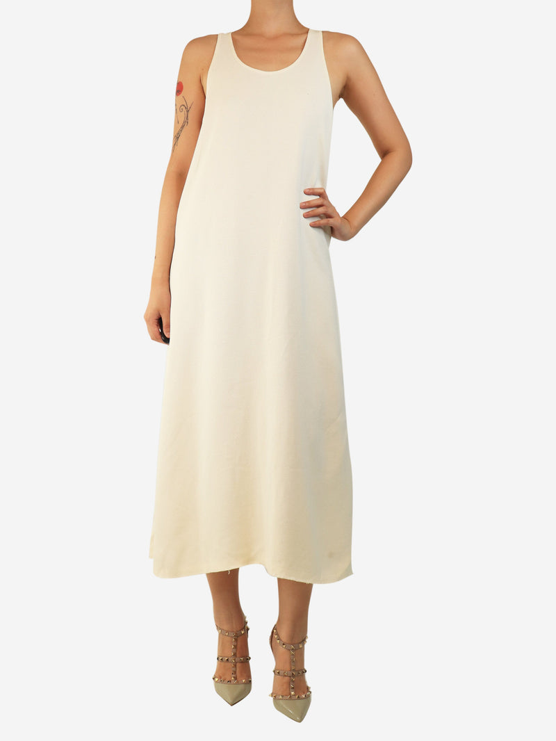 Cream sleeveless textured midi dress - size UK 8 Dresses Toteme 
