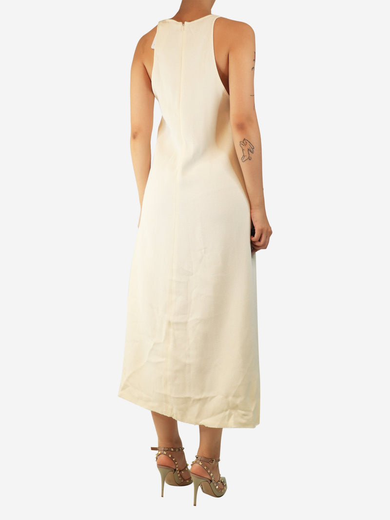 Cream sleeveless textured midi dress - size UK 8 Dresses Toteme 