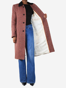 Marni Red Herringbone wool coat - size UK 8