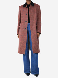 Marni Red Herringbone wool coat - size UK 8