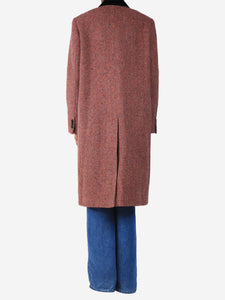Marni Red Herringbone wool coat - size UK 8