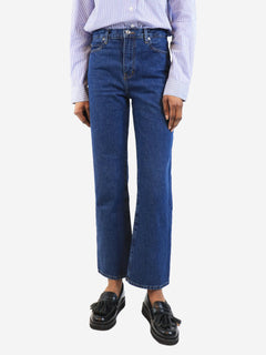 Blue cuffed wide leg jeans - size UK 4 Denim 7 For All Mankind 