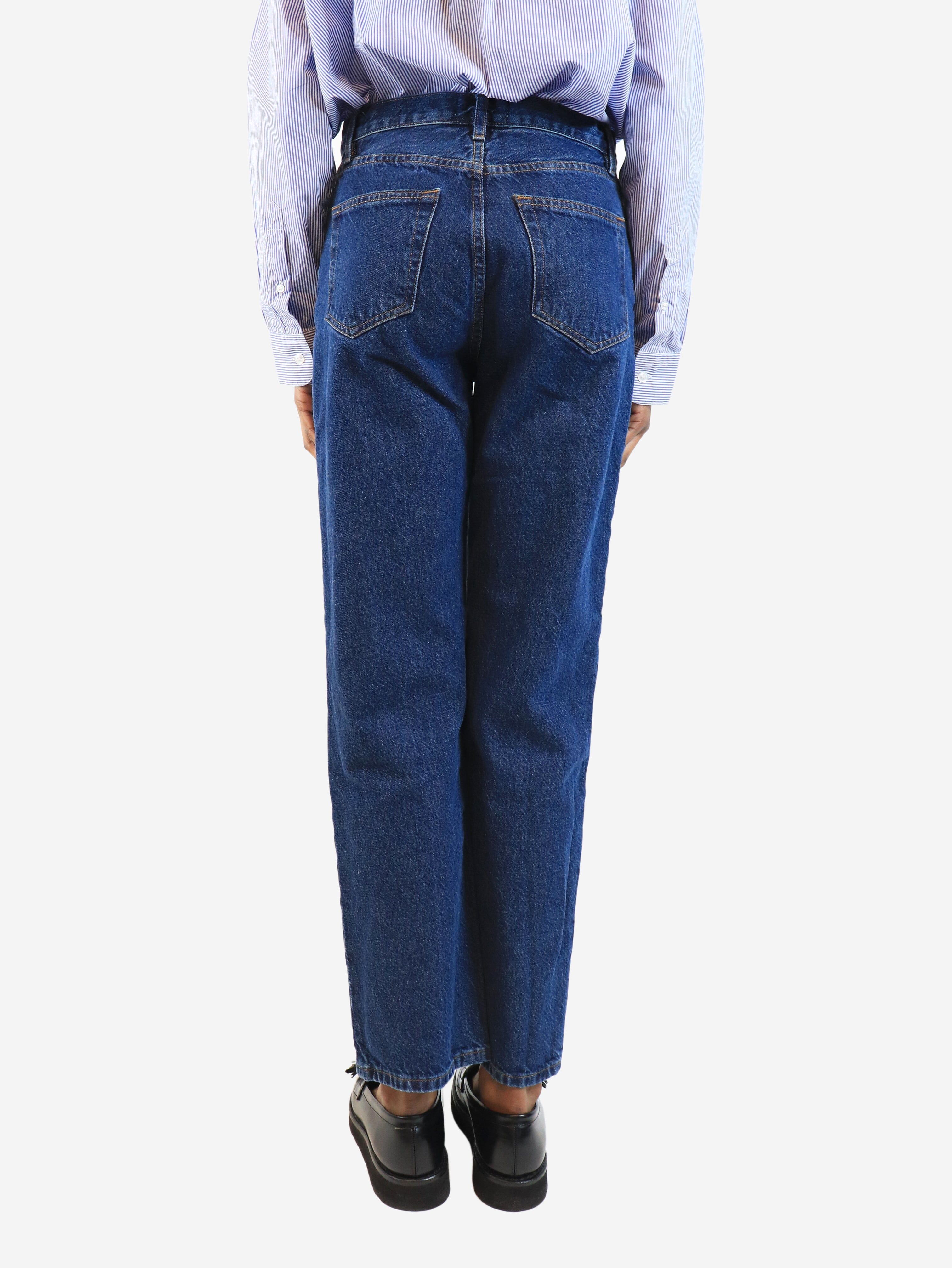 Blue cuffed wide leg jeans - size UK 4 Denim 7 For All Mankind 