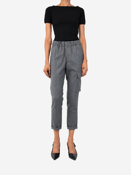 Grey wool trousers - size UK 6 alternate image