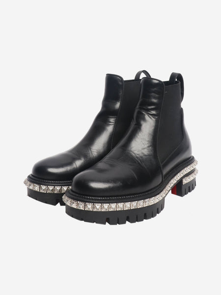 Black studded platform chelsea boots - size EU 35 (UK 2) alternate image