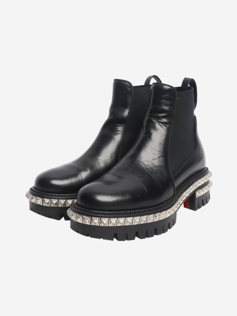 Black studded platform chelsea boots - size EU 35 (UK 2) Boots Christian Louboutin 