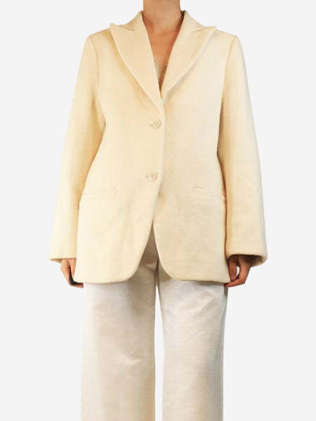 Cream wool-blend blazer - size UK 8 product image