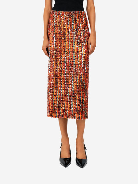 Orange sequin midi skirt - size S product image