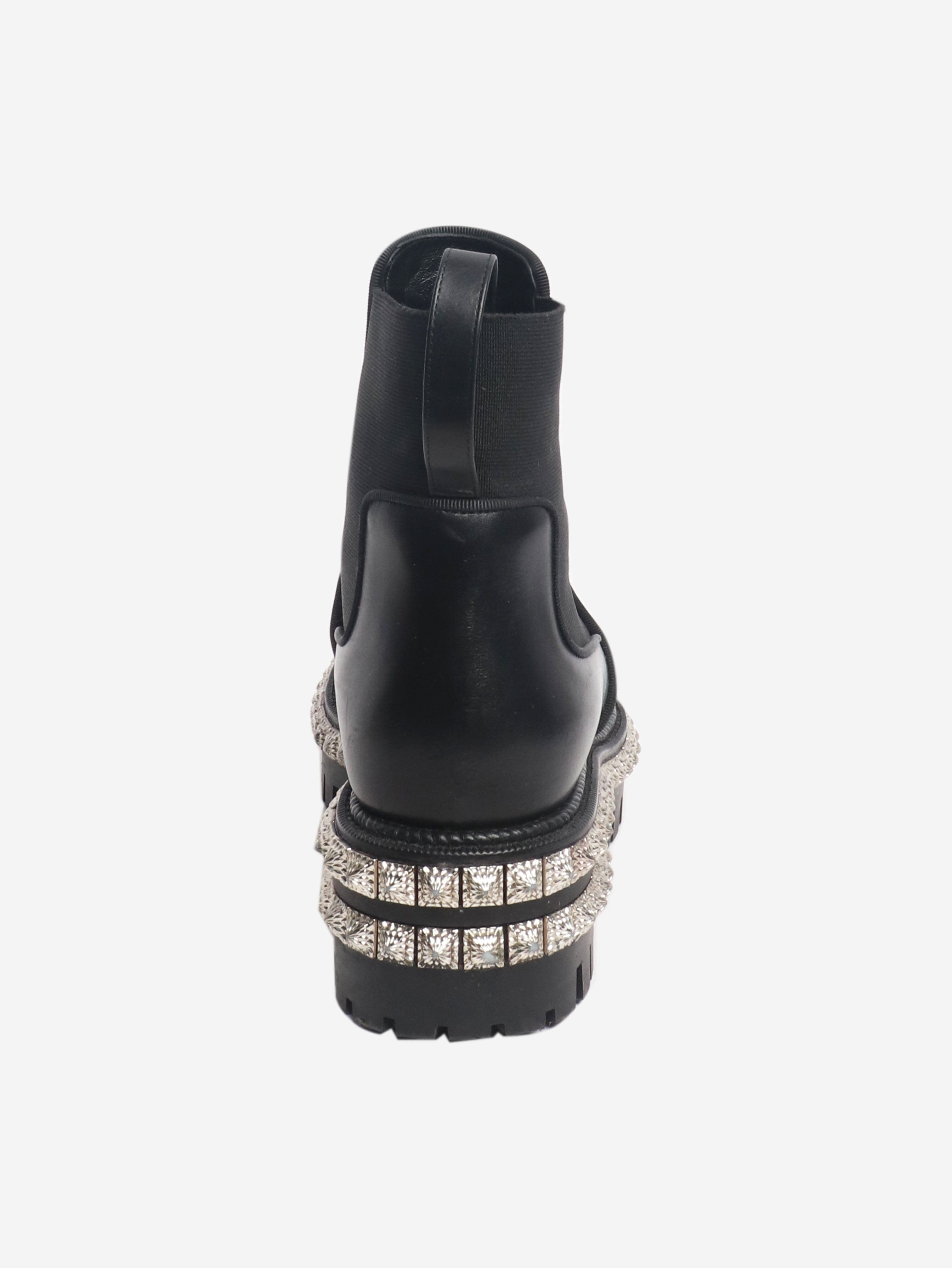 Black studded platform chelsea boots - size EU 35 (UK 2) Boots Christian Louboutin 