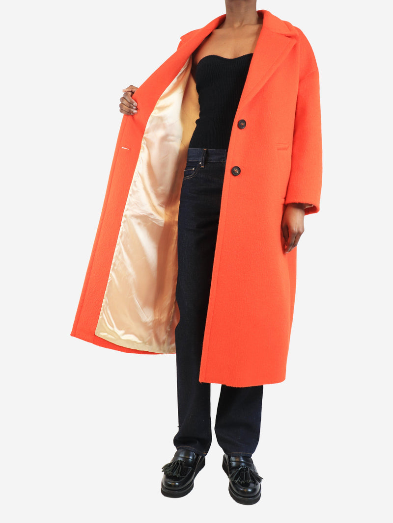 Blood orange single-breasted cocoon coat - size UK 6 Coats & Jackets Golden Goose 