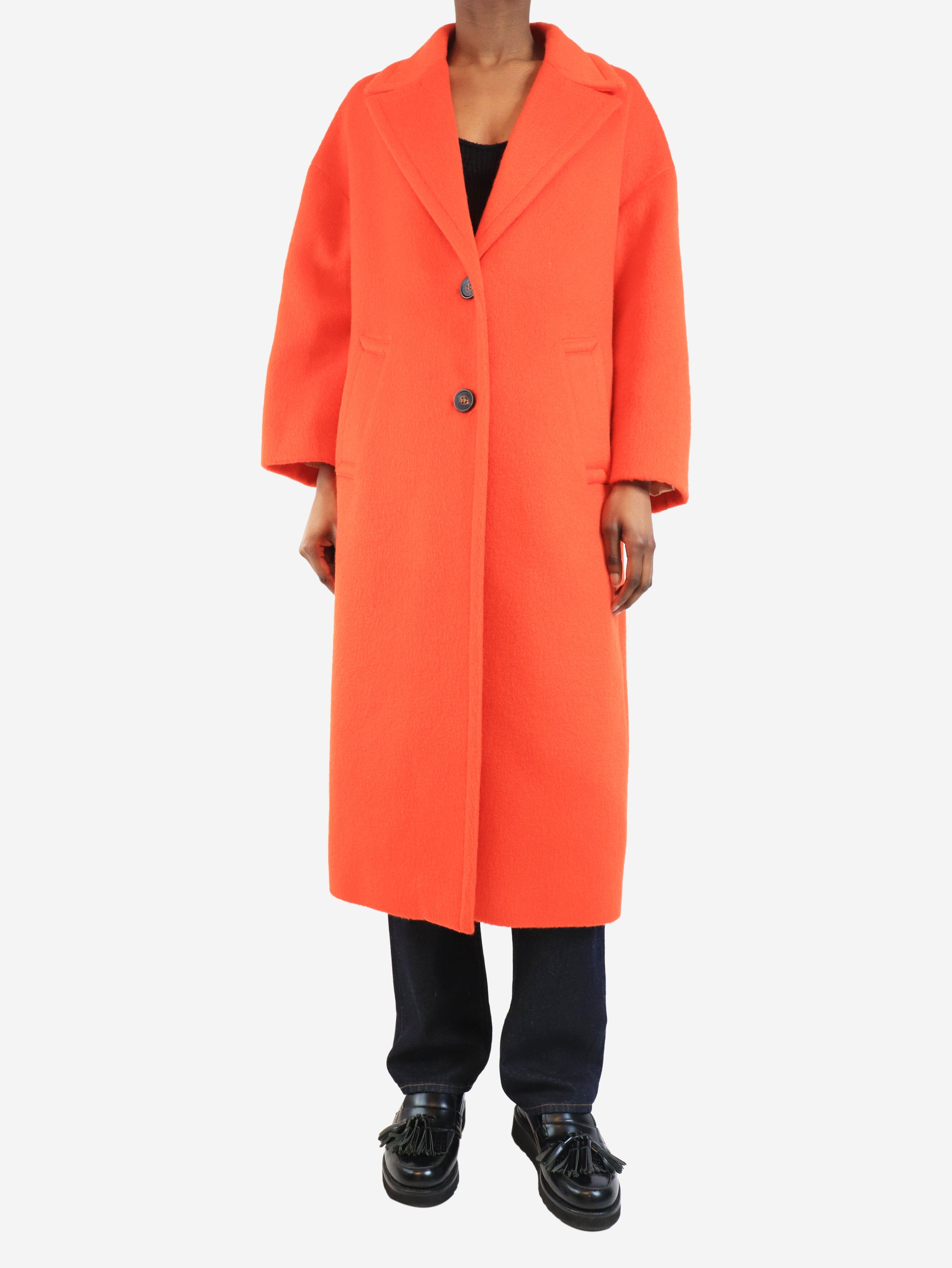Blood orange single-breasted cocoon coat - size UK 6 Coats & Jackets Golden Goose 